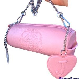 Y2K Juicy Couture BARBIE PINK BAY PINK LEATHER MINI BARREL BAG RARE PRINCESS